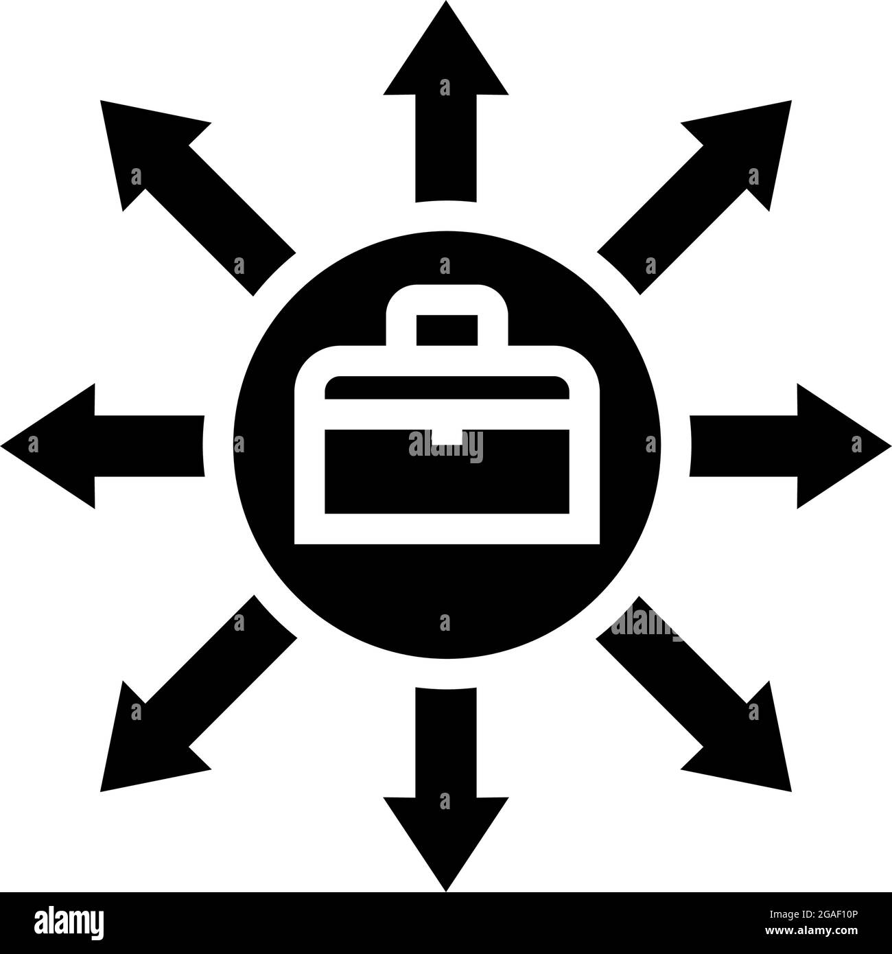 illustrazione vettoriale dell'icona glifo delle linee di business Illustrazione Vettoriale