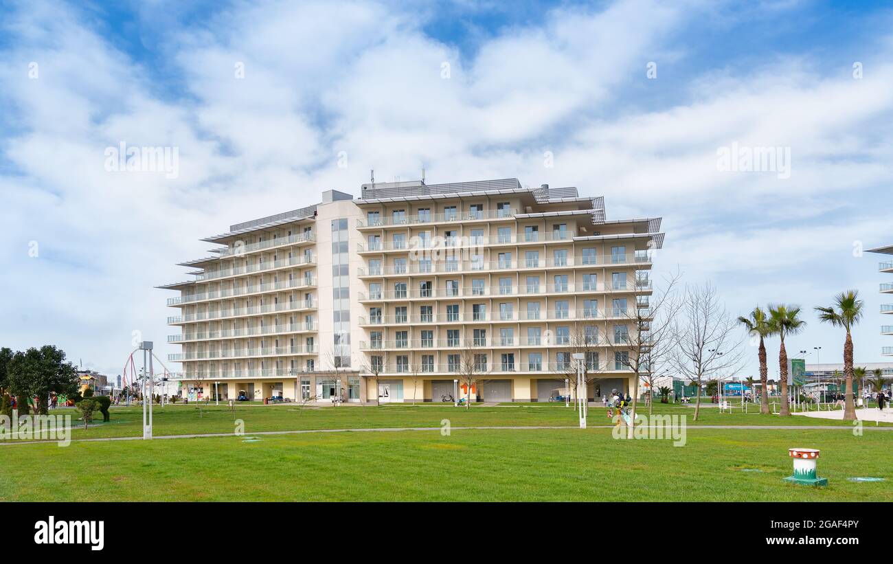 Vista del Sochi Park Hotel - 22 marzo 2021, Adler Russia Foto Stock