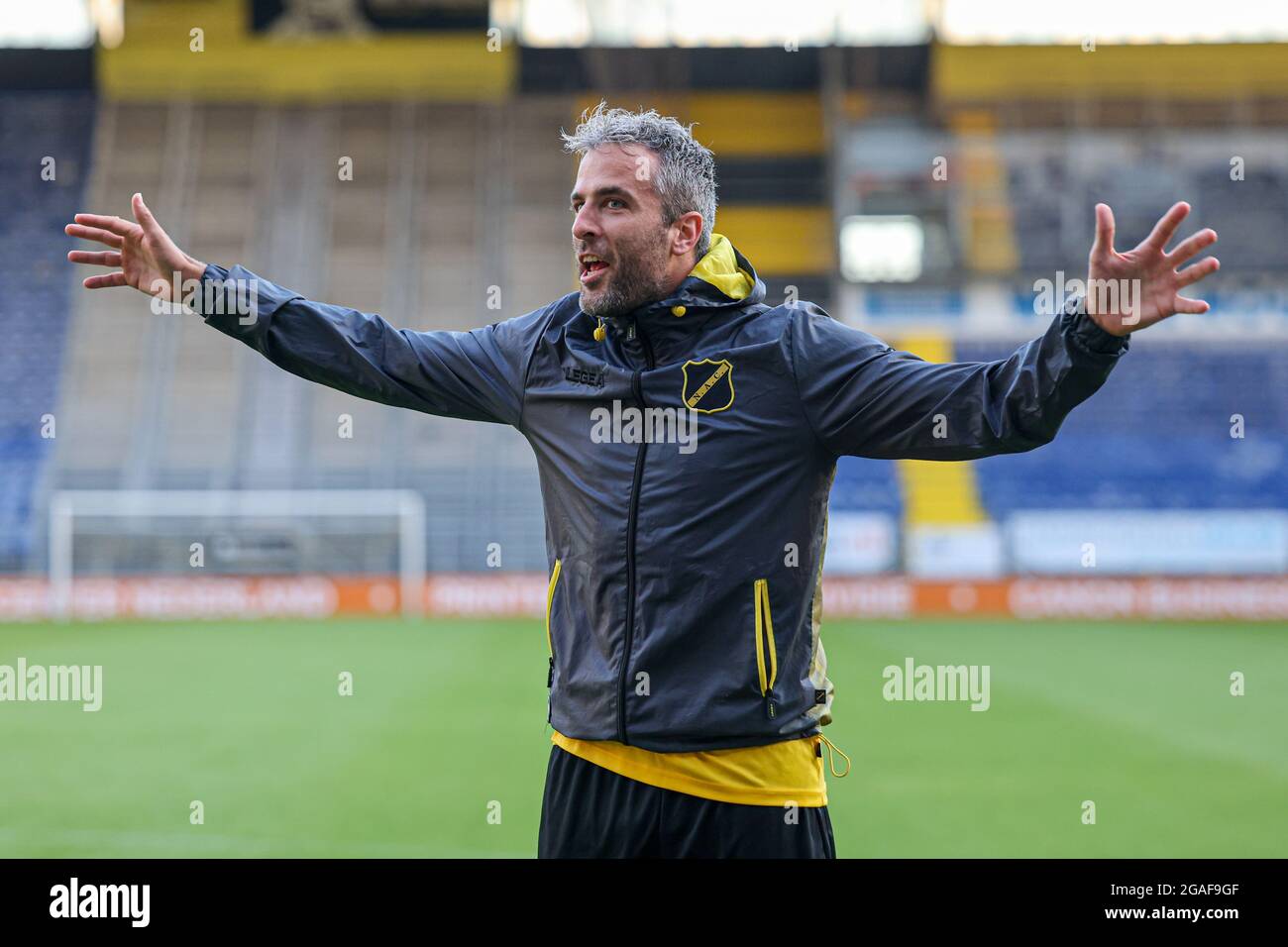 BREDA, PAESI BASSI - LUGLIO 30: Ralf Seuntjens di NAC Breda durante la pre-stagione amichevole incontro tra NAC Breda e Lommel SK al Rat Verlegh Stadion il 30 luglio 2021 a Breda, Paesi Bassi (Foto di Gino Outheusden/Orange Pictures) Foto Stock