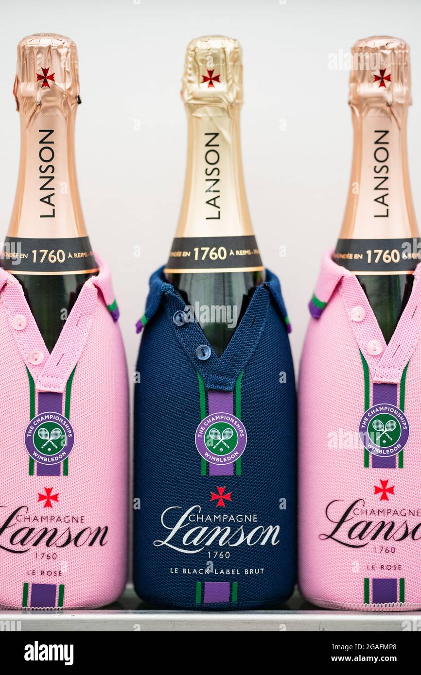 Bottiglie di Champagne Lanson Foto Stock
