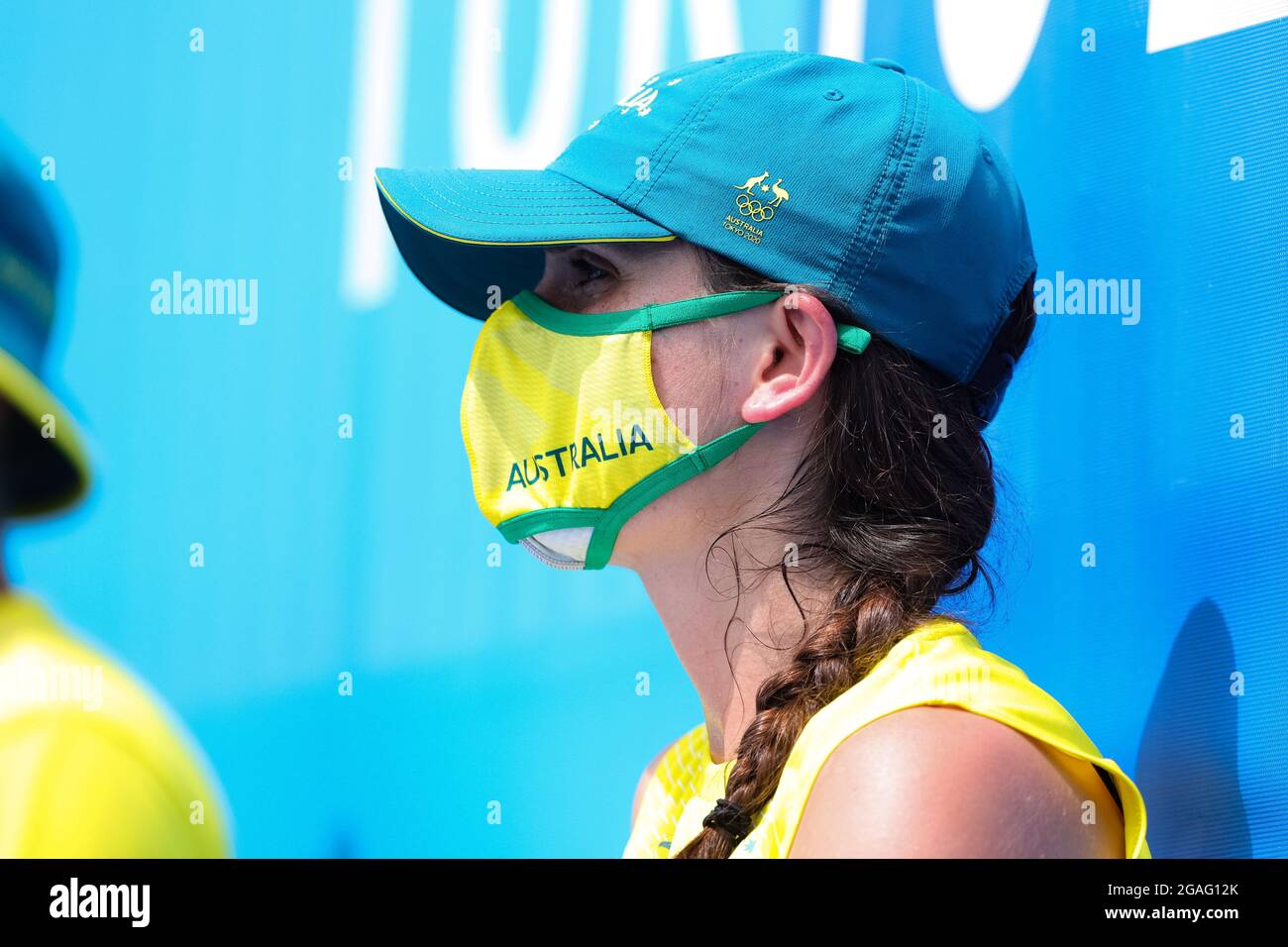 Tokyo, Giappone, 26 luglio 2021. Team Millman of Australia durante la partita maschile Tennis Round 2 tra John Millman of Australiaand Alejandro Davidovich Fokina of Spain il giorno 3 dei Giochi Olimpici di Tokyo 2020 . Credit: Pete Dovgan/Speed Media/Alamy Live News Foto Stock