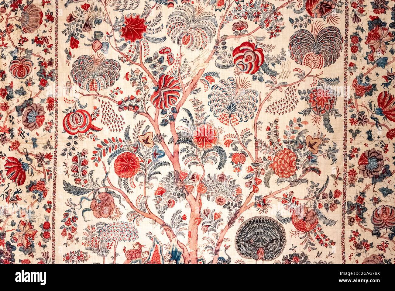Mostra 'The Cloth That Changed the World: Il cotone dipinto e stampato dell'India' al Royal Ontario Museum (ROM) di Toronto, Canada Foto Stock