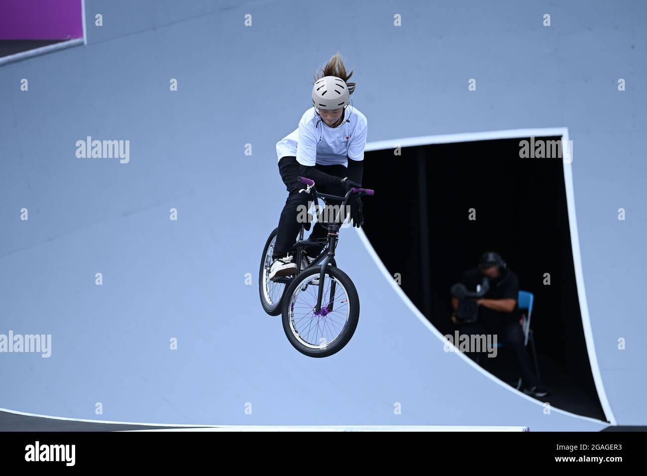 Tokyo, Giappone. 31 luglio 2021. Ciclismo/BMX: Olimpiadi, preliminari, Freestyle, Donne, Qualifiche, Al Parco Sportivo Urbano Ariake. Minato Oike dal Giappone in azione. Credit: Marijan Murat/dpa/Alamy Live News Foto Stock