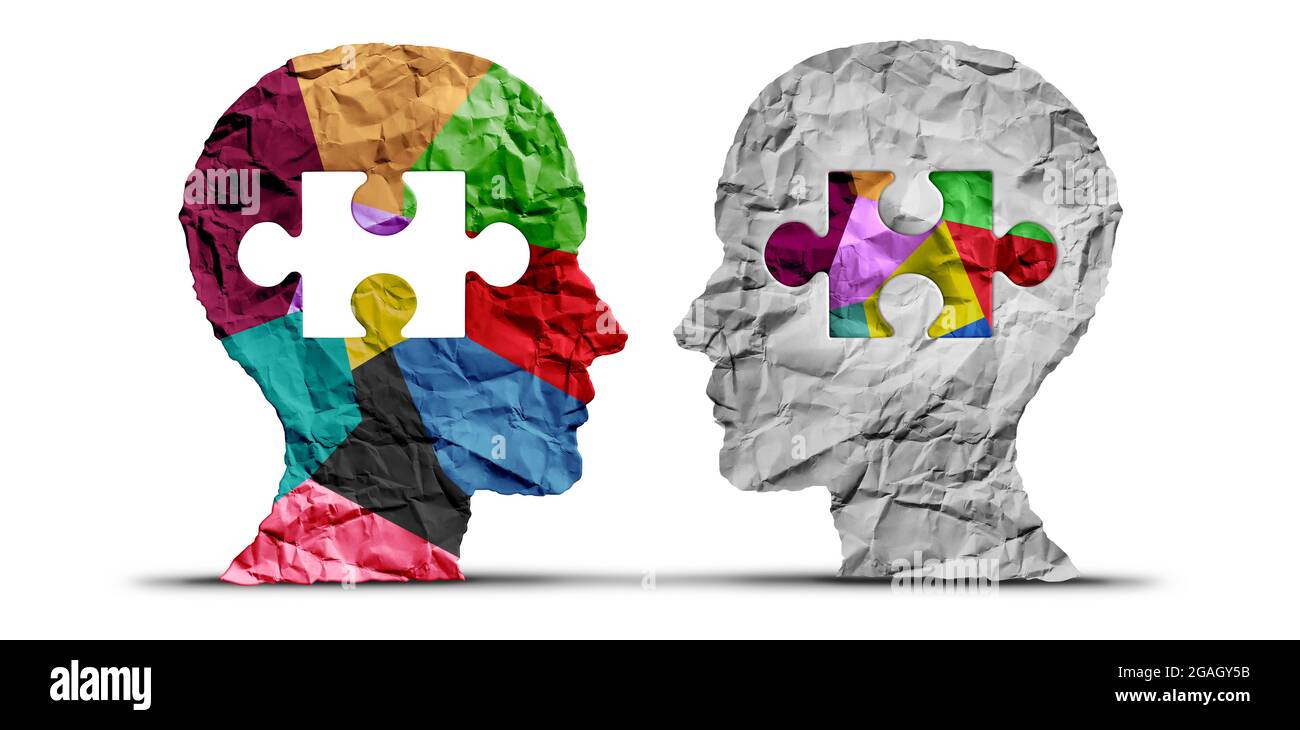 Comprendere la diversità e la formazione culturale o l'educazione all'identità e ai diritti delle minoranze per l'apprendimento di culture diverse ed etniche. Foto Stock