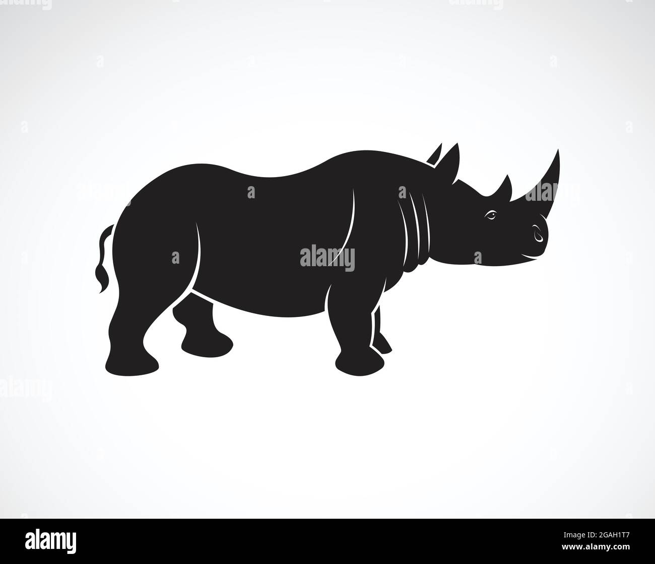 Vettore di rhinoceros disegno su uno sfondo bianco, Wild Animals, Vector elefante per il vostro disegno. Illustrazione Vettoriale