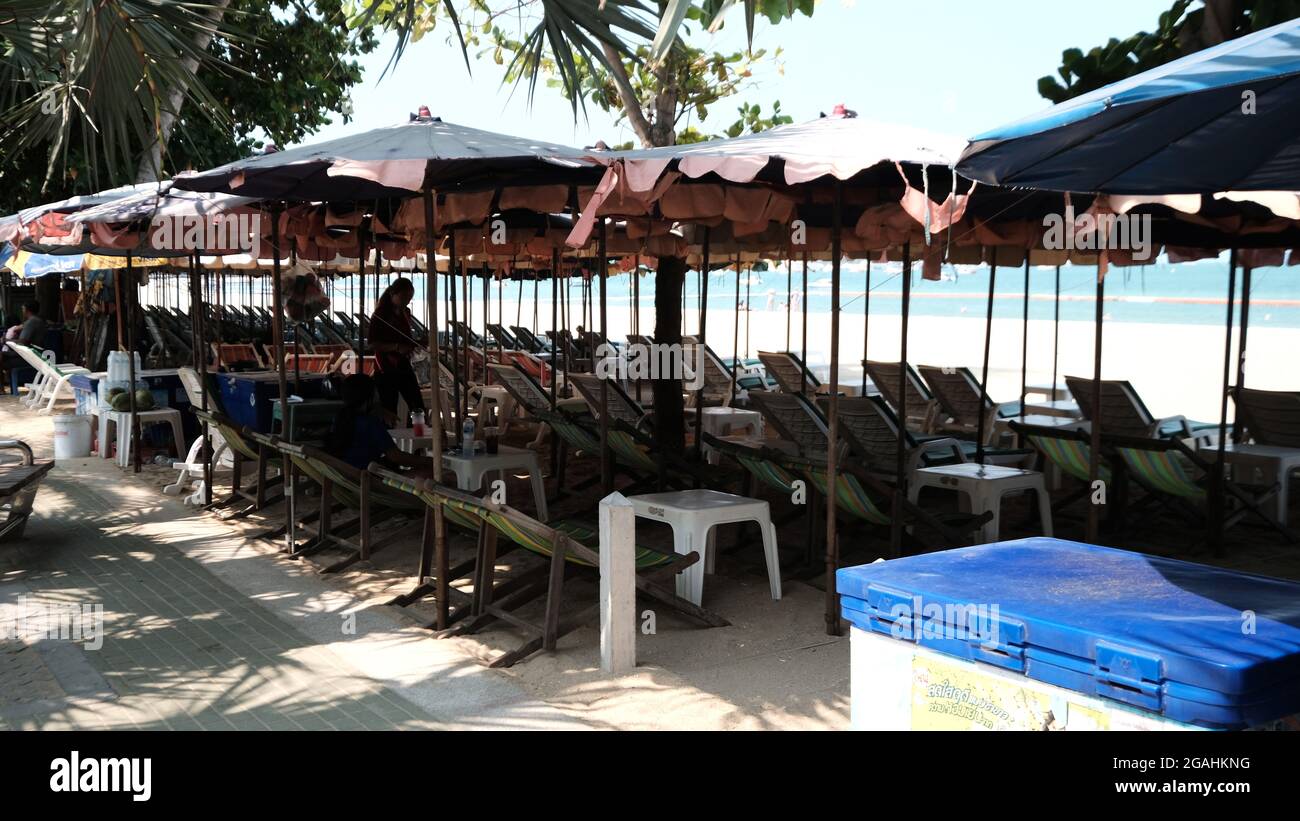 Pattaya Beach Thailandia durante una riapertura molto breve Foto Stock