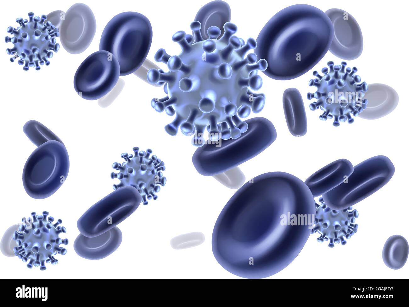 Illustrazione del concetto di molecole di cellule ematiche del virus Illustrazione Vettoriale