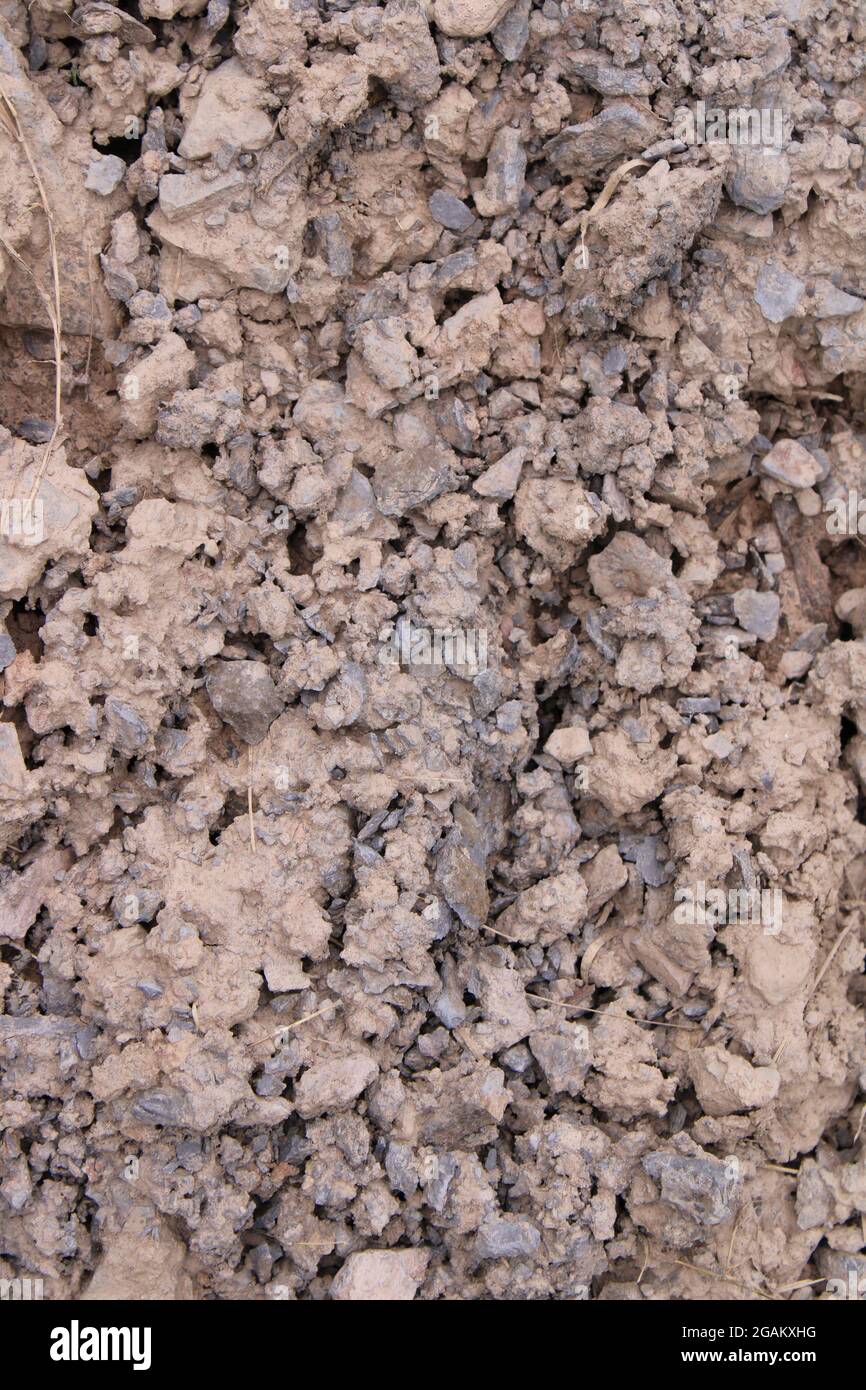 Un dettaglio di Red Clay e Slate Rock Mud Foto Stock