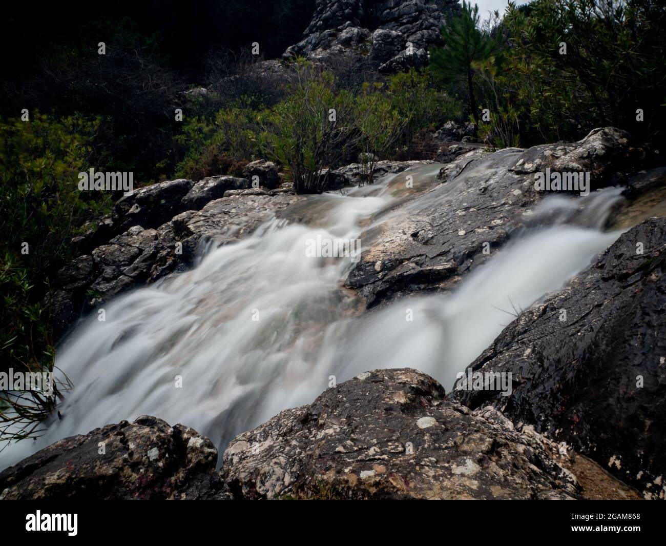 Fiume Guadalete a Grazalema, Cadice Foto Stock