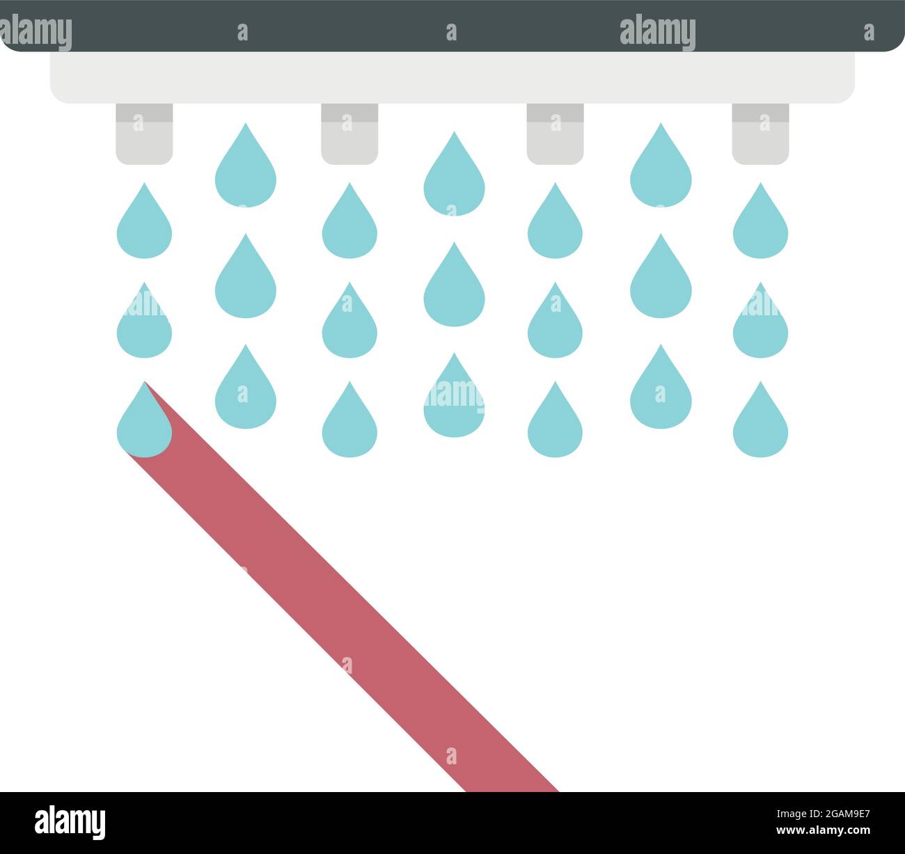 Icona del sistema di irrigazione. Immagine piatta dell'icona vettoriale del sistema di irrigazione isolata su sfondo bianco Illustrazione Vettoriale