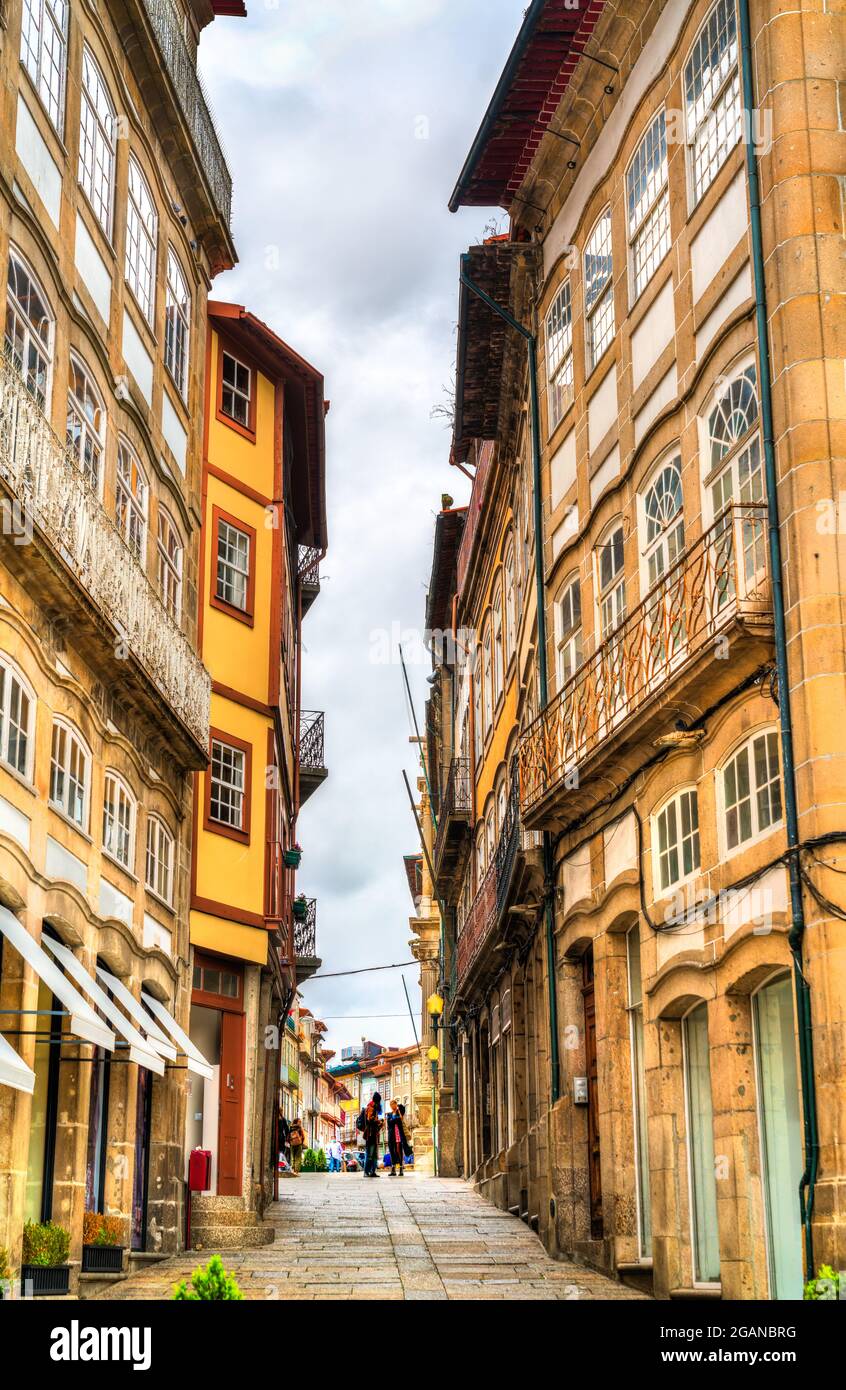 Architettura tradizionale di Guimaraes in Portogallo Foto Stock