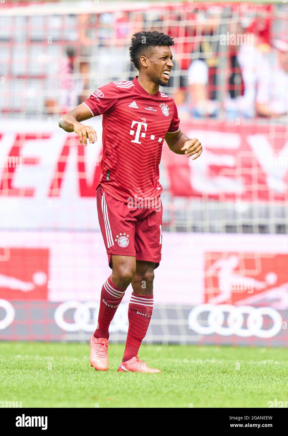 Kingsley Coman, FCB 11 infortunio nella partita FC BAYERN MUENCHEN - SSC NEAPEL 0-3 al Summit di Audi Football il 31 luglio 2021 a Monaco, Germania Stagione 2021/2022, giorno della partita X, 1.Bundesliga, FCB, München, Napoli, X.Spieltag. © Peter Schatz / Alamy Live News Foto Stock