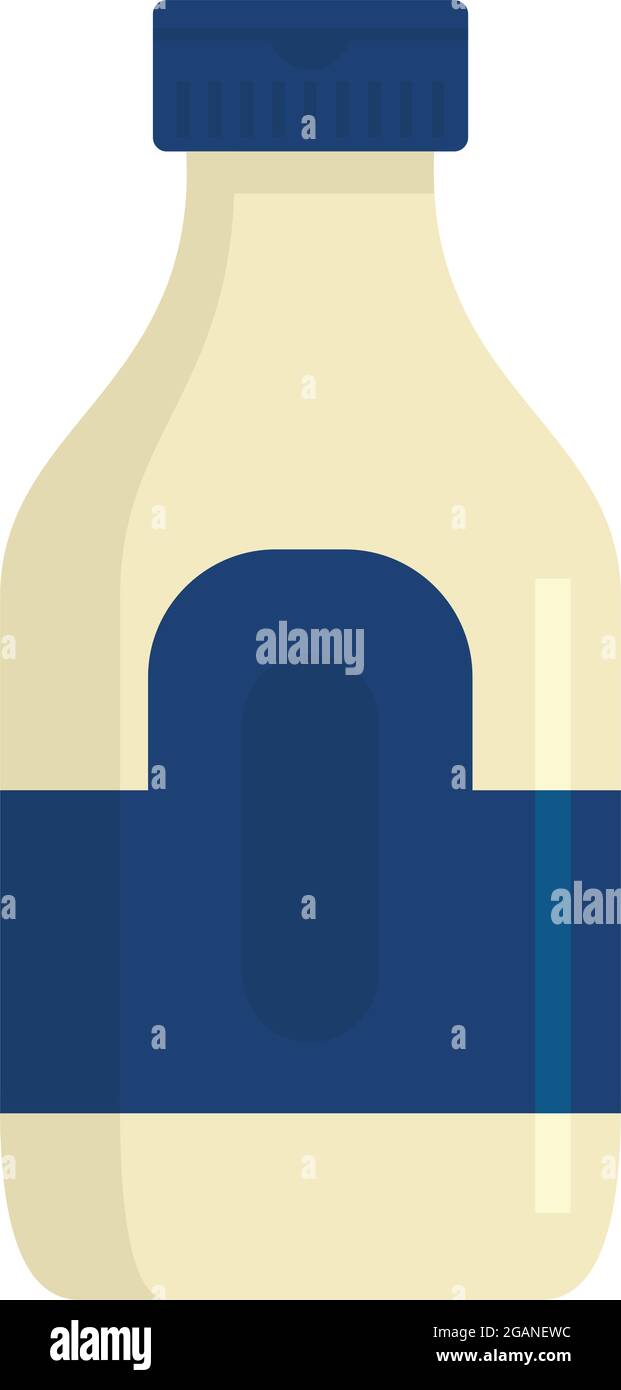 Icona del flacone di salsa all'aglio. Immagine piatta dell'icona vettoriale del flacone di salsa all'aglio isolato su sfondo bianco Illustrazione Vettoriale