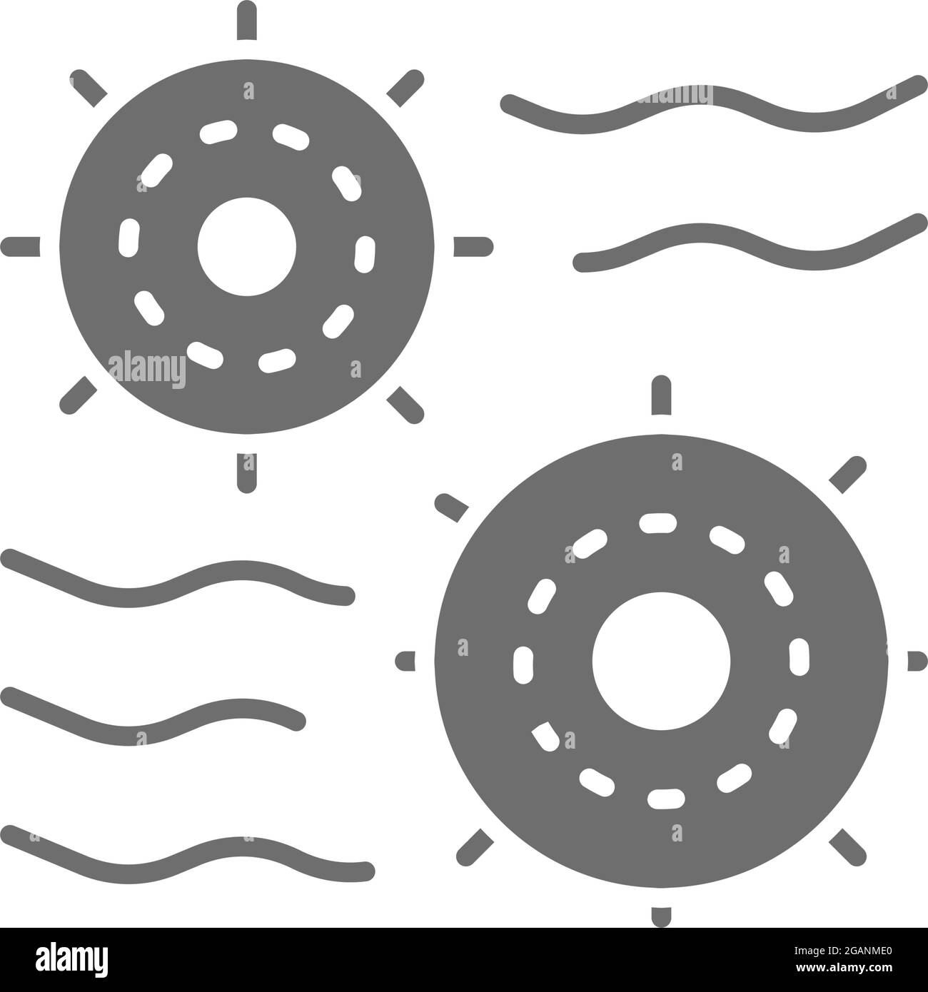 Batteri difettosi e polvere nell'icona grigia dell'aria. Illustrazione Vettoriale