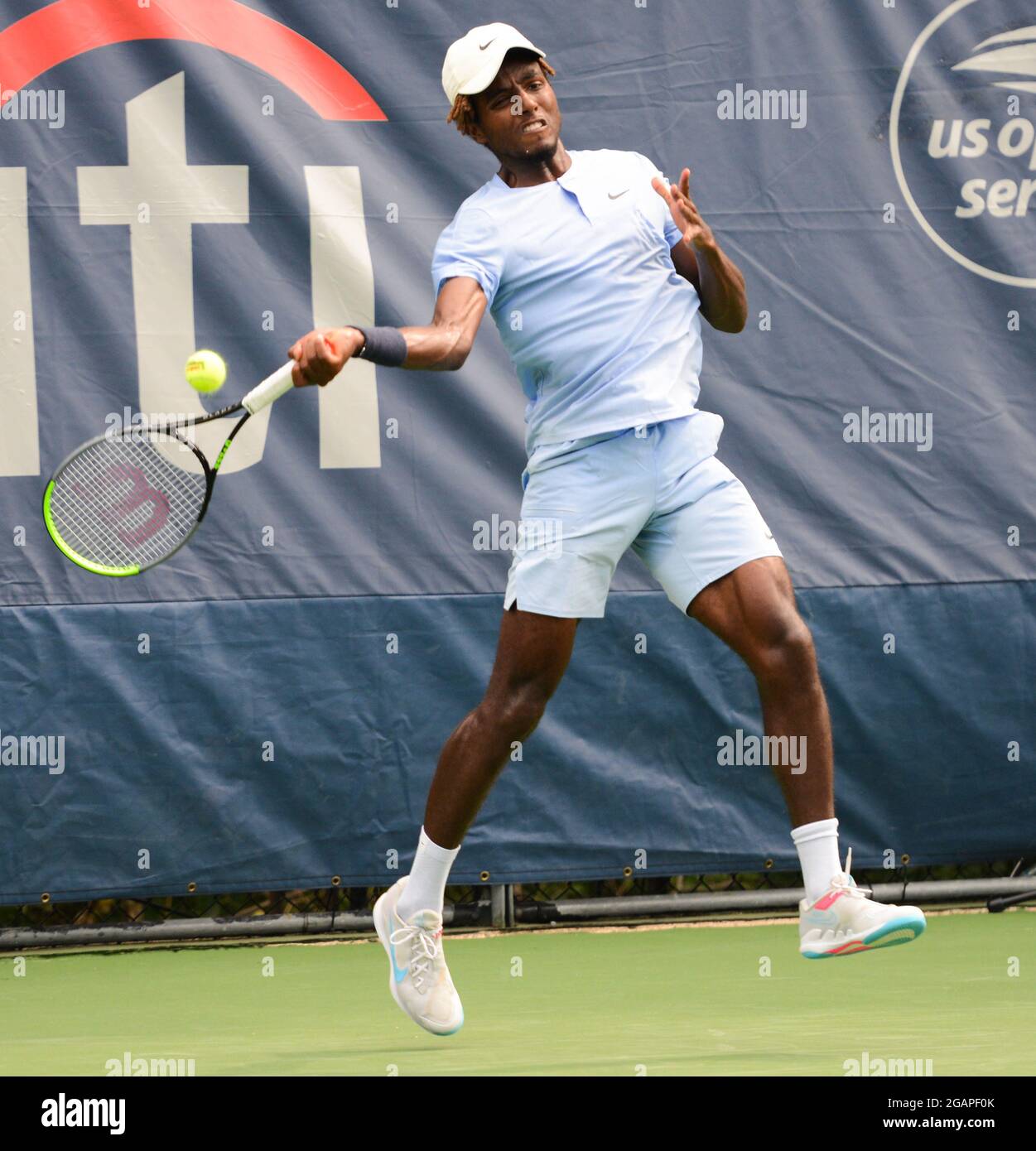 WASHINGTON, D.C, STATI UNITI. 31 luglio 2021. ELIAS YMER della Svezia nella  sua prima partita di qualificazione atr il torneo di tennis Citi Open a  Washington, DC (Credit Image: © Christopher Levy/ZUMA