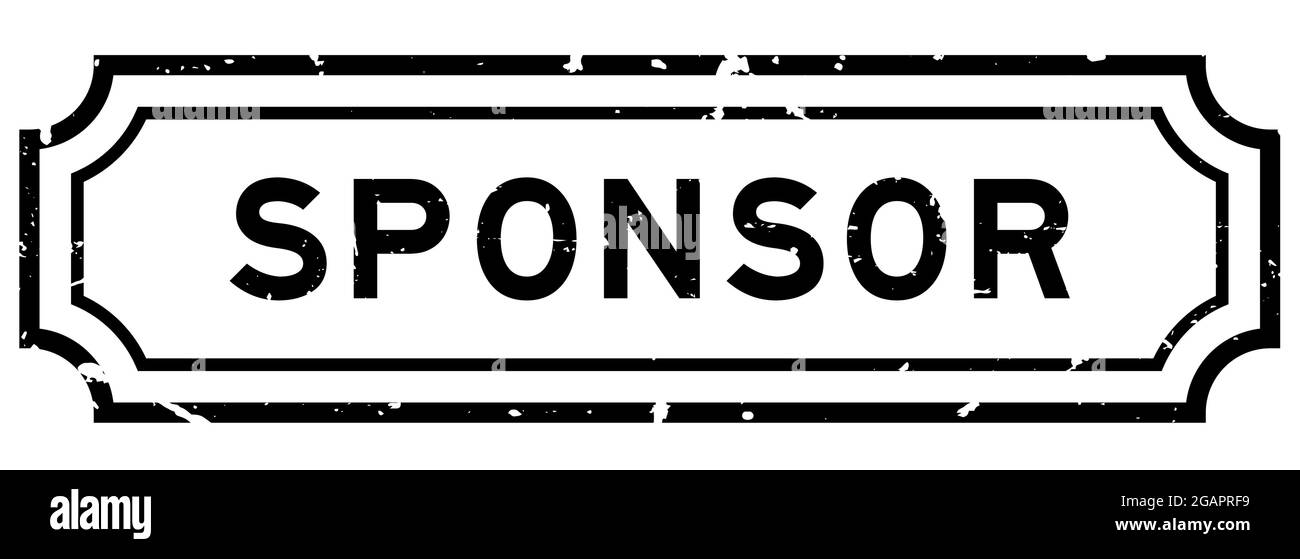 Grunge nero parola sponsor sigillo in gomma timbro su sfondo bianco Illustrazione Vettoriale