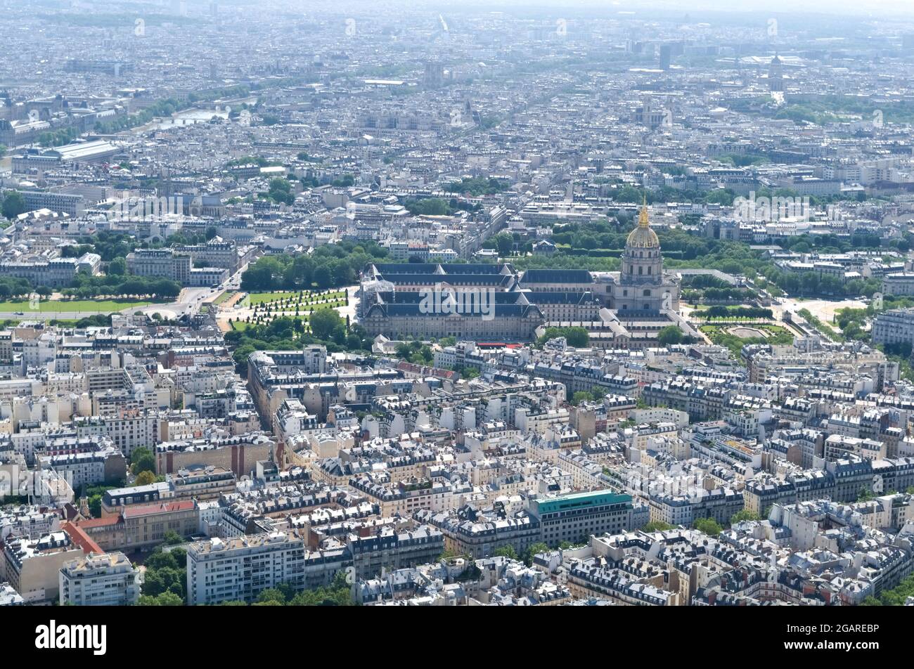 Paesaggio parigino dalla torre dell'Eiflé, Francia Foto Stock