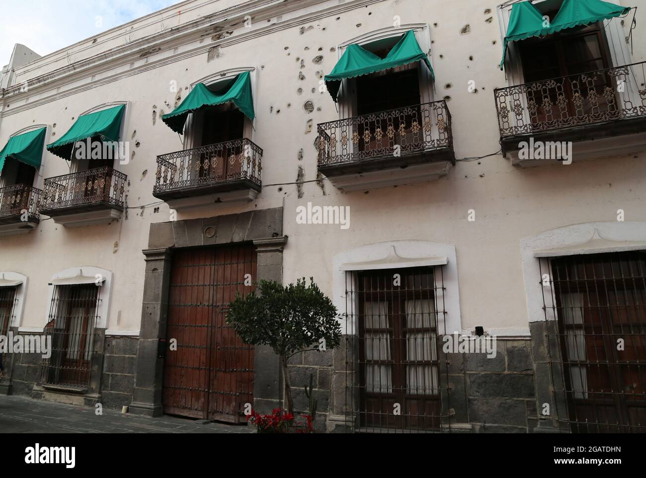 Edifici coloniali nella città di Puebla, Messico Foto Stock