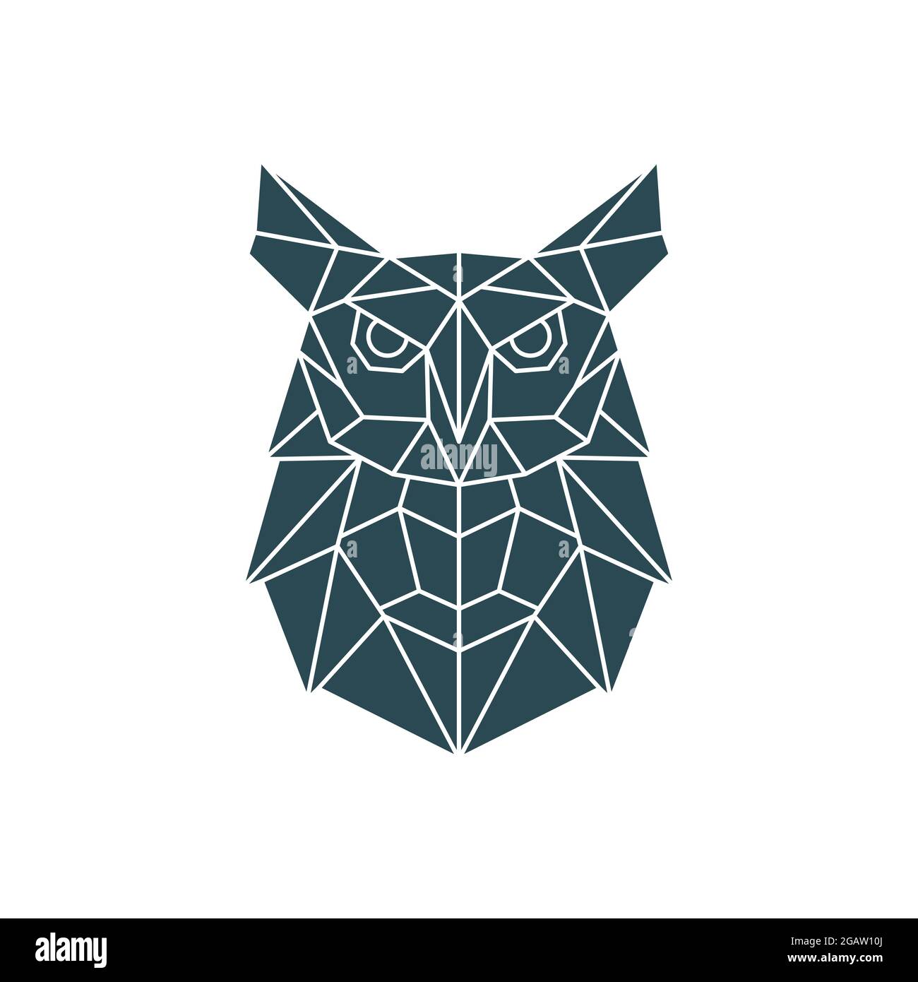 Illustrazione dell'Owl poligonale. Modello geometrico con uccello selvatico. Modello di disegno vettoriale. Illustrazione Vettoriale