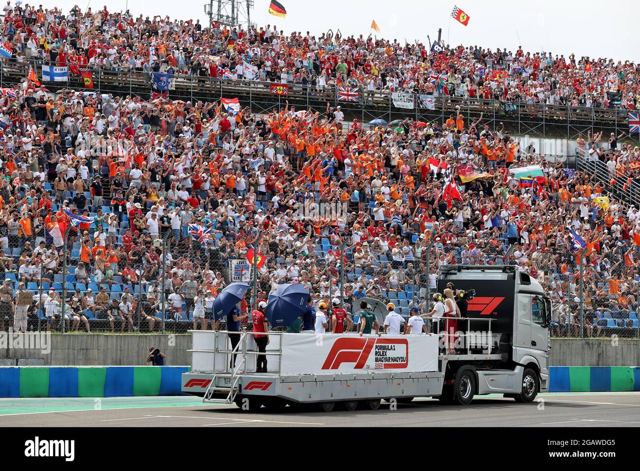 Budapest, Ungheria. 01 agosto 2021. Sfilata di piloti. Gran Premio di Ungheria, domenica 1 agosto 2021. Budapest, Ungheria. Credit: James Moy/Alamy Live News Foto Stock