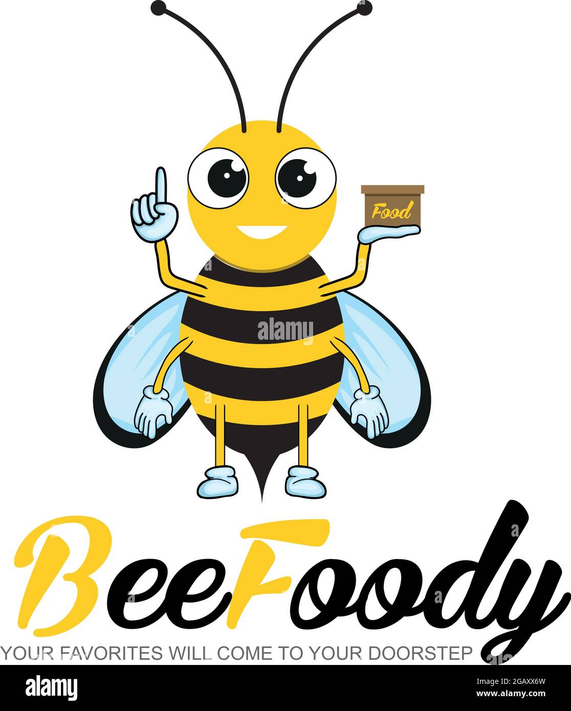 Concetto vettoriale del logo di Beefoody food Illustrazione Vettoriale