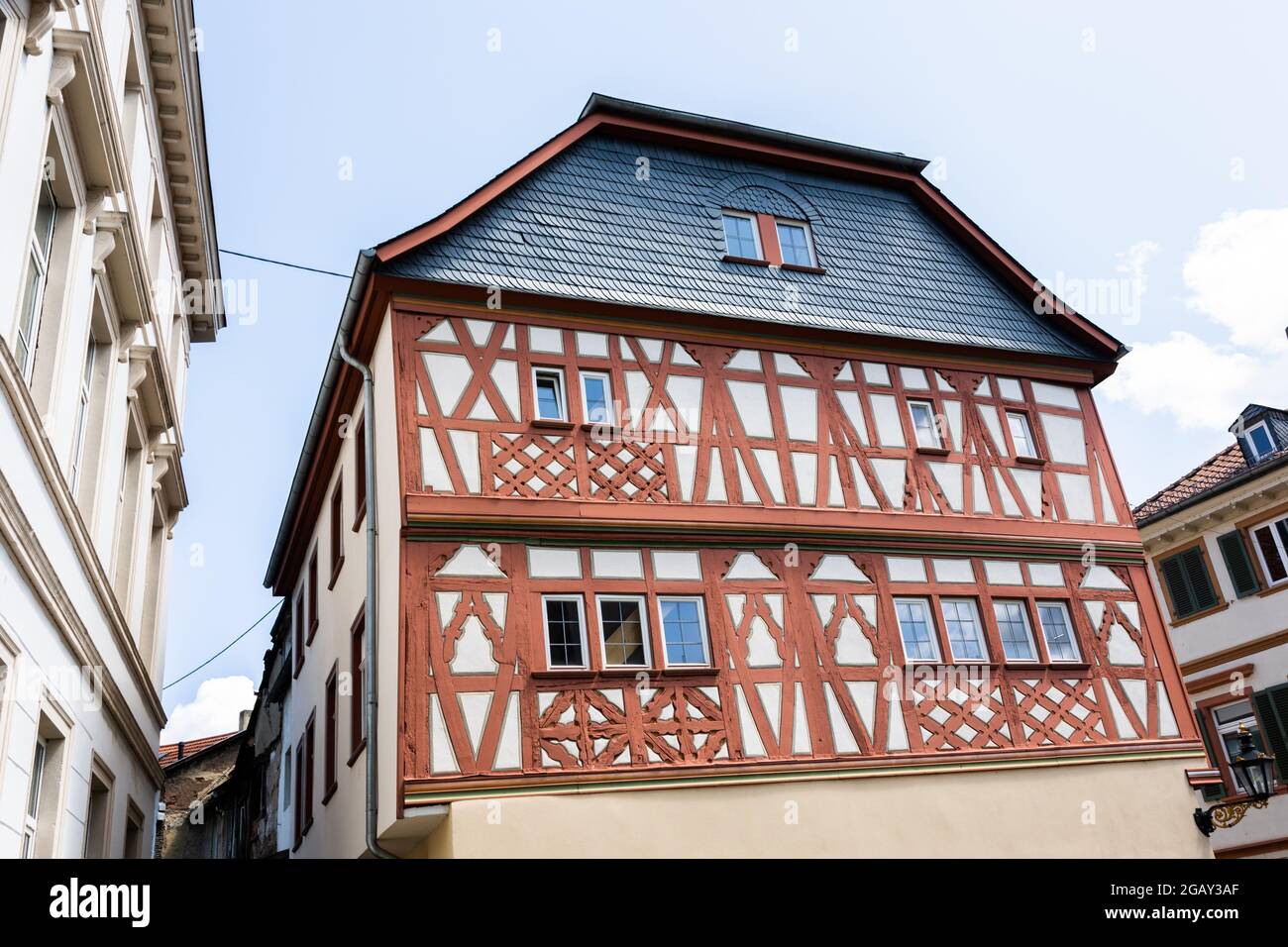 Edifici storici nella città vecchia di Bad Kreuznach, Renania-Palatinato, Germania. Foto Stock