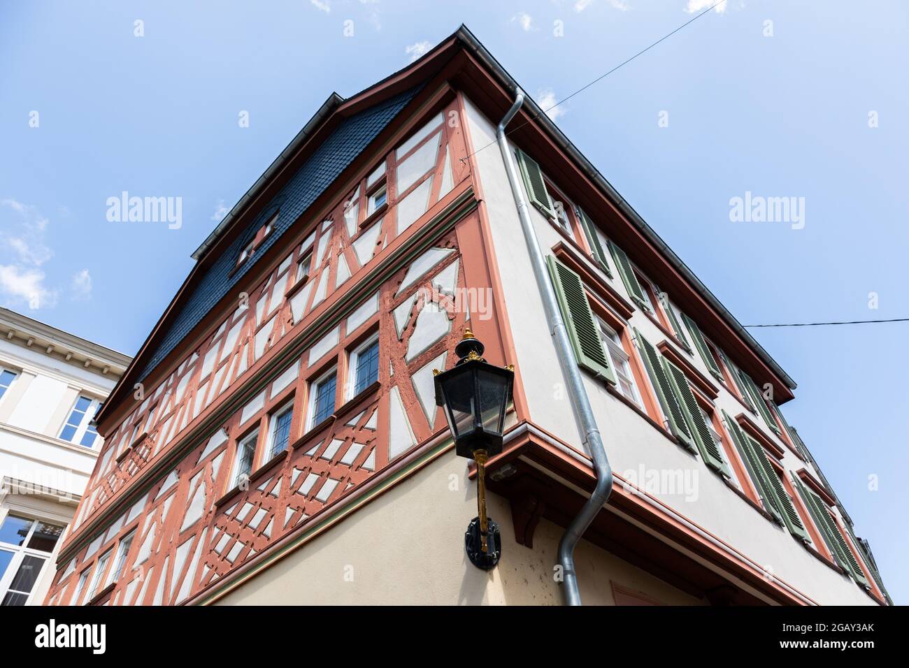 Edifici storici nella città vecchia di Bad Kreuznach, Renania-Palatinato, Germania. Foto Stock