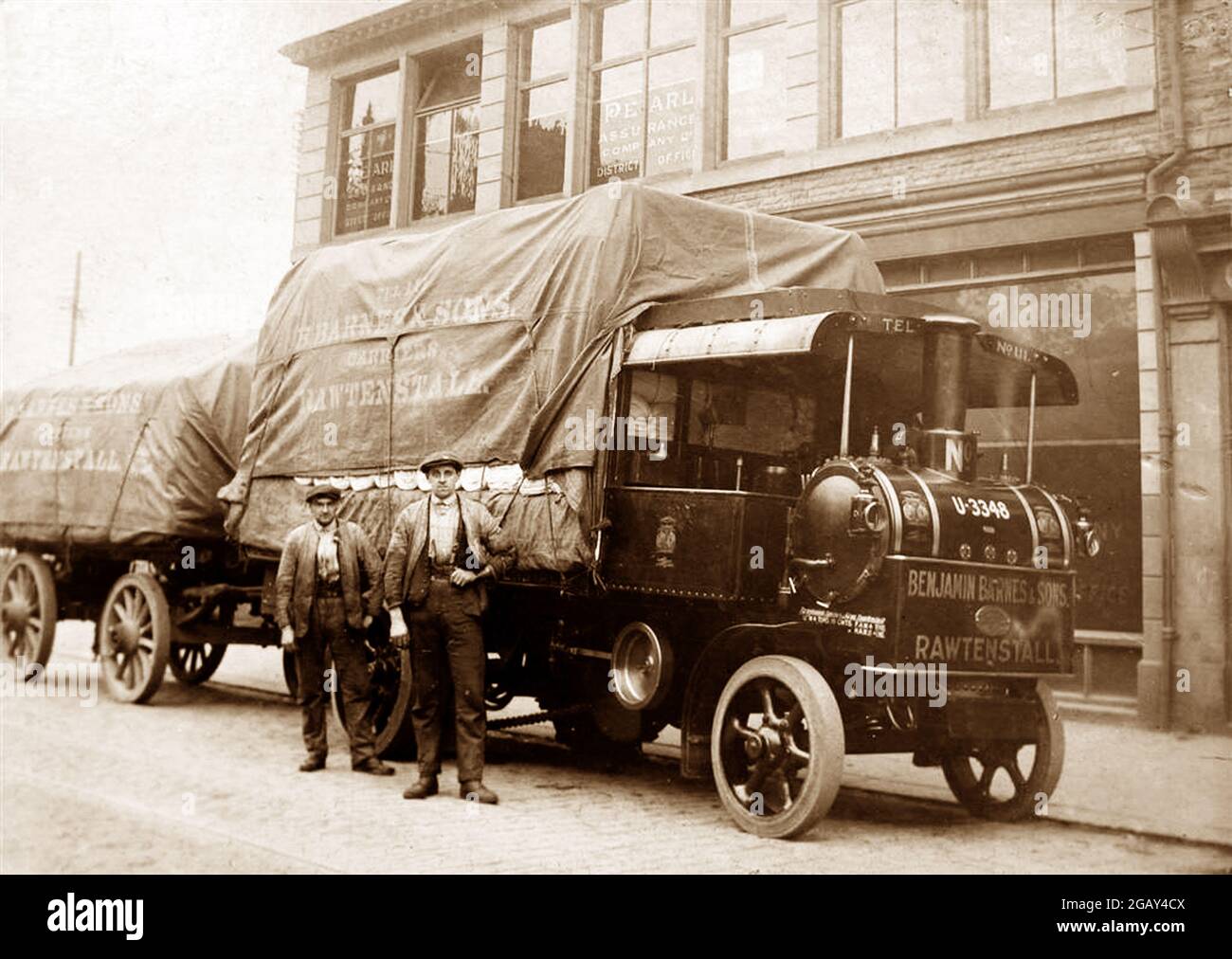 Carro a vapore ben Barnes, Rawtenstall, inizio del 1900 Foto Stock