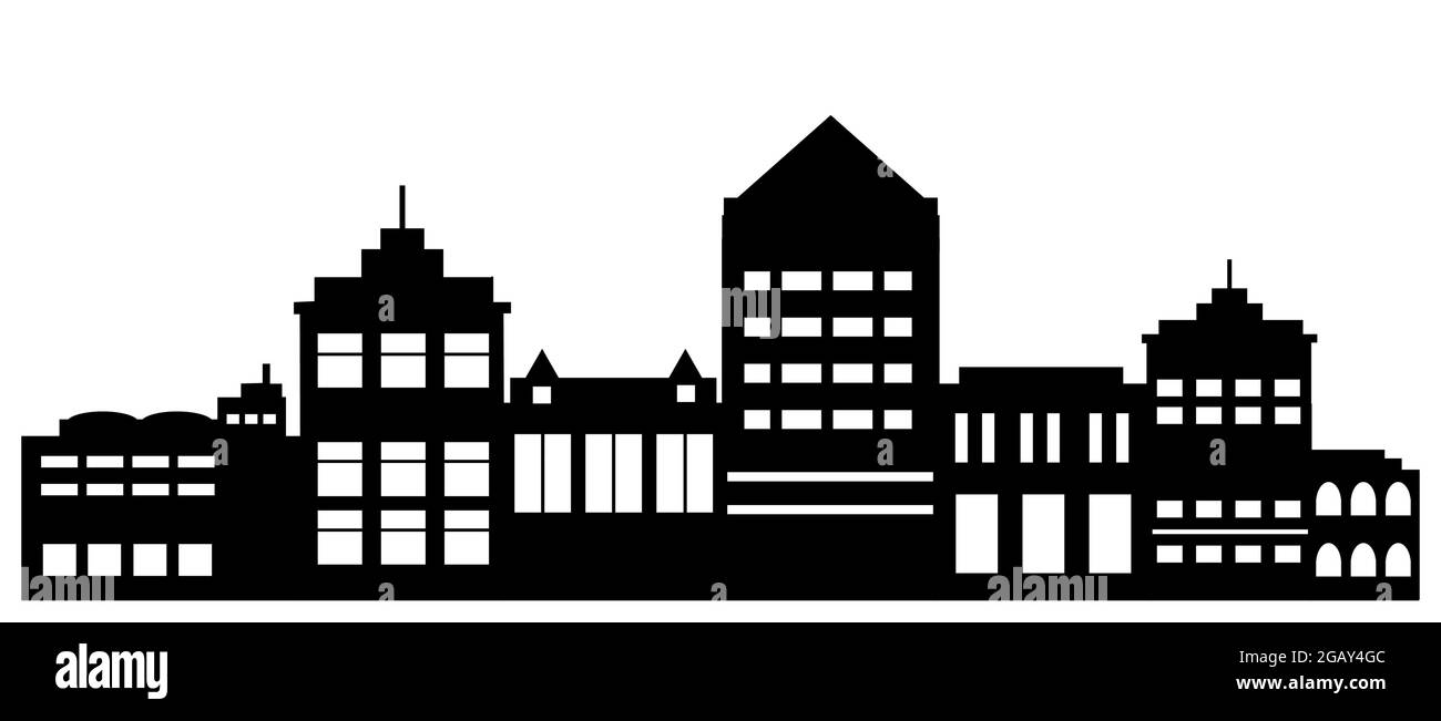 Silhouette di città skyline paesaggio città sfondo paesaggio Illustrazione Vettoriale