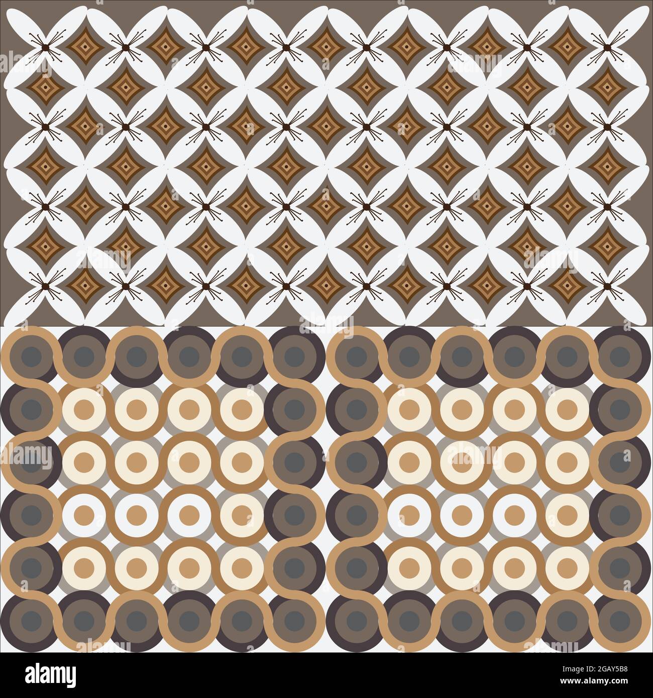 Collezione di illustrazione sfondo. Batik vettore indonesiano con luce marrone Illustrazione Vettoriale