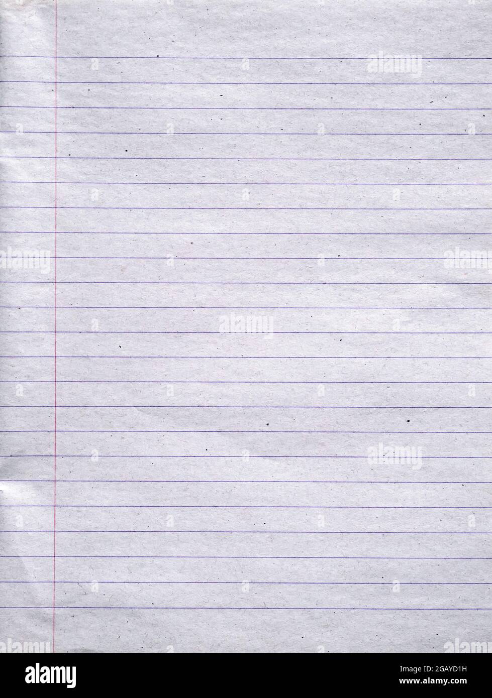 Sfondo o trama della pagina del notebook in carta bianca Foto Stock