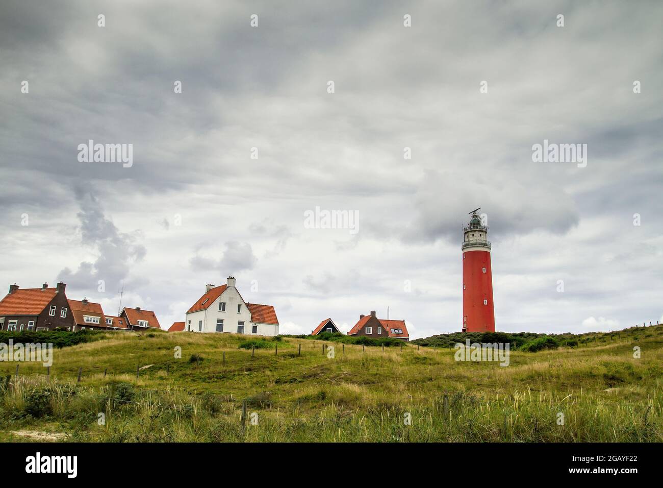 Faro di Eierland nell'isola di Texel, Wadden Sea, Olanda del Nord, Paesi Bassi Foto Stock