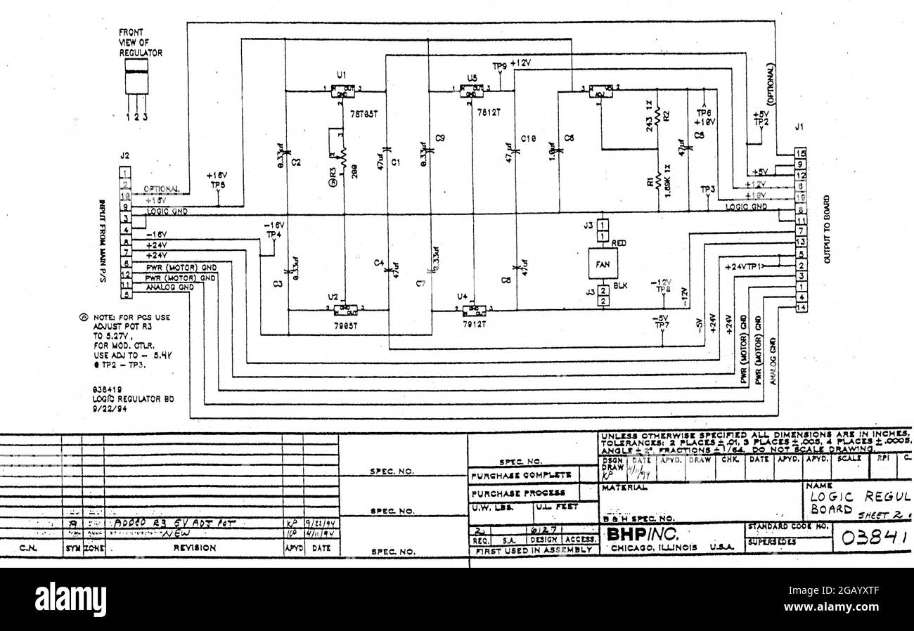 CIRCUITO scheda regolatore logico BHP 038410. Foto Stock