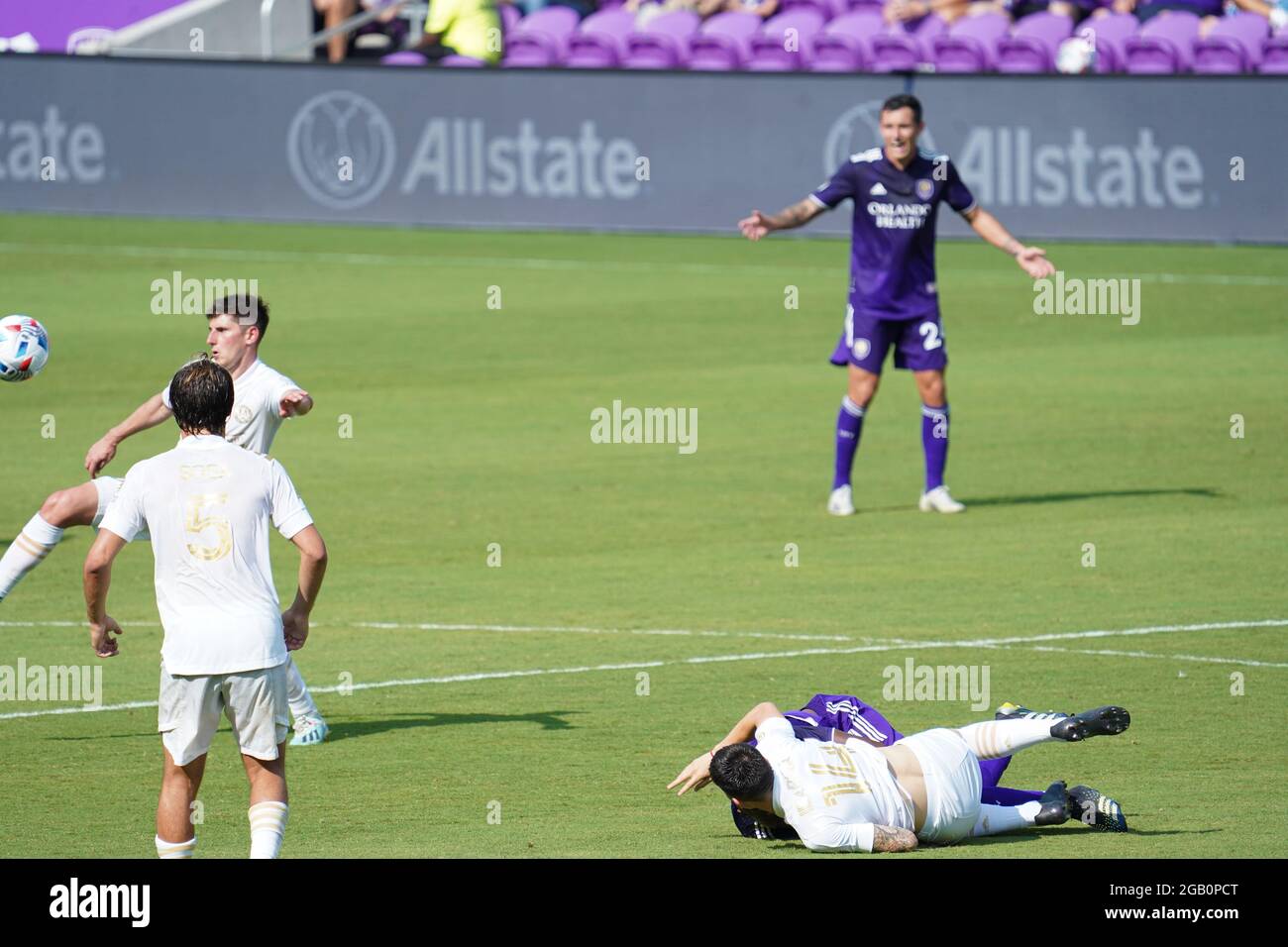 Orlando, Florida, USA, 17 aprile 2021, Atlanta United FC Face Orlando City SC all'Exploria Stadium di Orlando, Florida, USA (Photo Credit: Marty Jean-Louis) Foto Stock