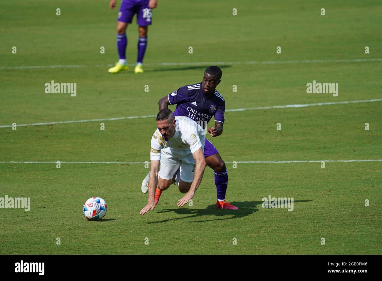 Orlando, Florida, USA, 17 aprile 2021, Atlanta United FC Face Orlando City SC all'Exploria Stadium di Orlando, Florida, USA (Photo Credit: Marty Jean-Louis) Foto Stock