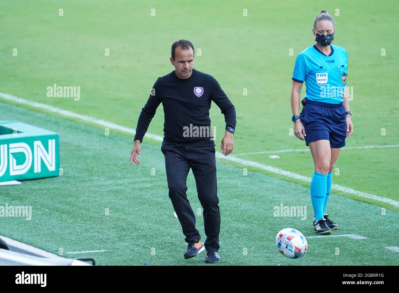 Orlando, Florida, USA, 17 aprile 2021, Atlanta United FC Face Orlando City SC all'Exploria Stadium di Orlando, Florida, USA (Photo Credit: Marty Jean-Louis) Foto Stock
