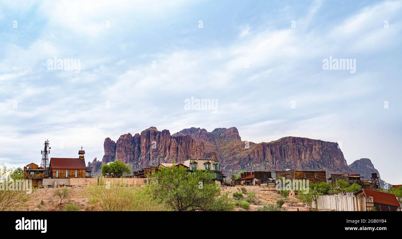 Città fantasma in Arizona ad est di Phoenix Foto Stock