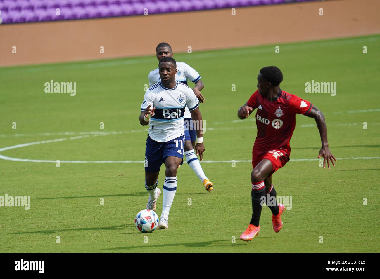 Orlando, Florida, USA, 24 aprile 2021, Vancouver Whitecaps FC Face Toronto FC all'Exploria Stadium di Orlando, Florida, USA (Photo Credit: Marty Jean-Louis) Foto Stock