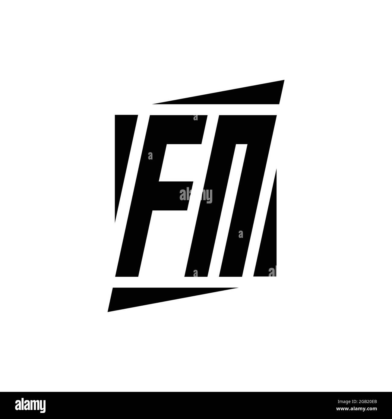 Monogramma con logo FN con modello di concept design dallo stile moderno isolato su sfondo bianco Illustrazione Vettoriale