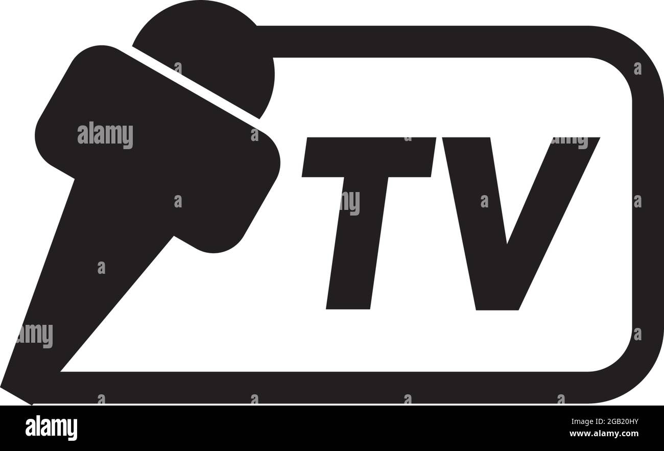 Modello vettoriale per il design del logo dell'icona della TV o della televisione Illustrazione Vettoriale