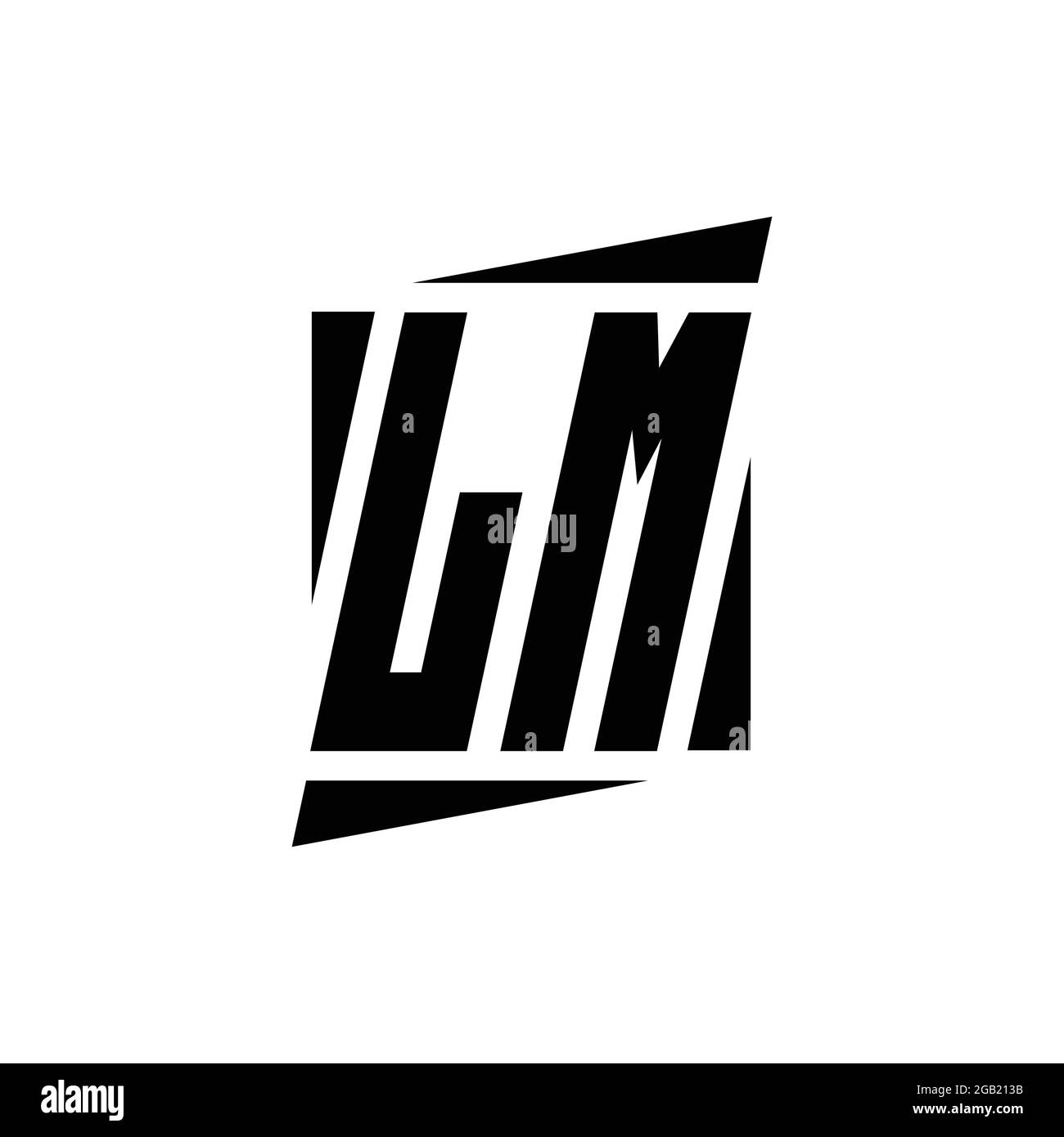 Monogramma LM Logo con modello di concept design di stile moderno isolato su sfondo bianco Illustrazione Vettoriale