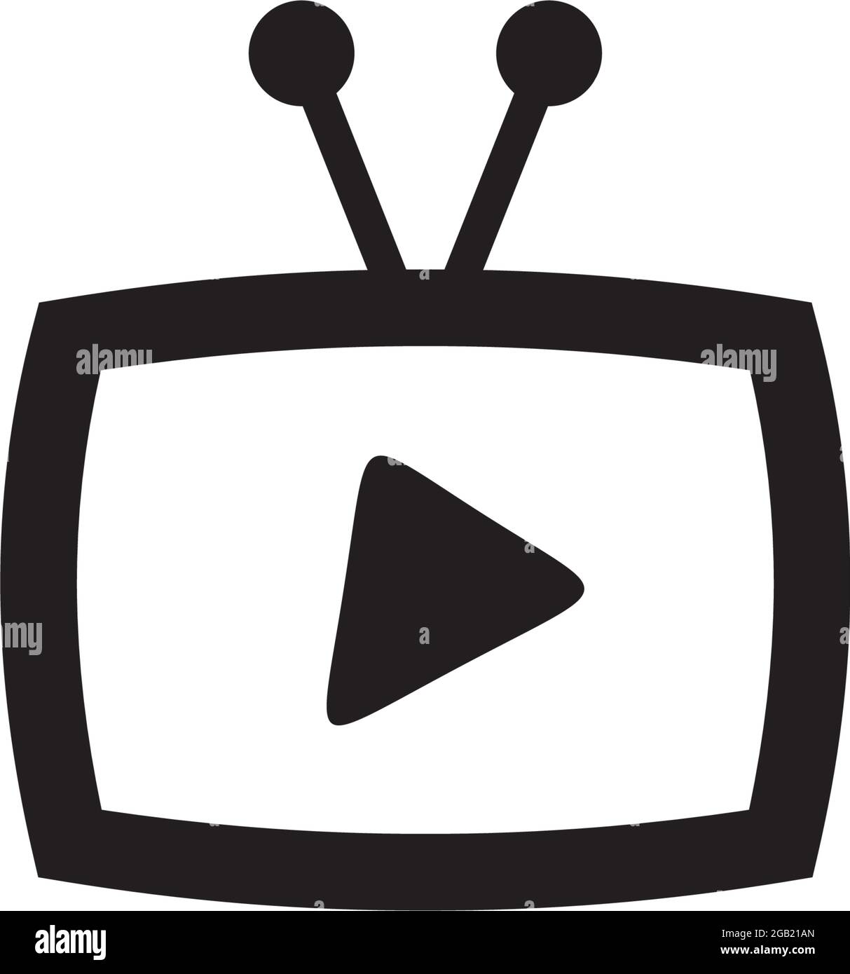 Modello vettoriale per il design del logo dell'icona della TV o della televisione Illustrazione Vettoriale