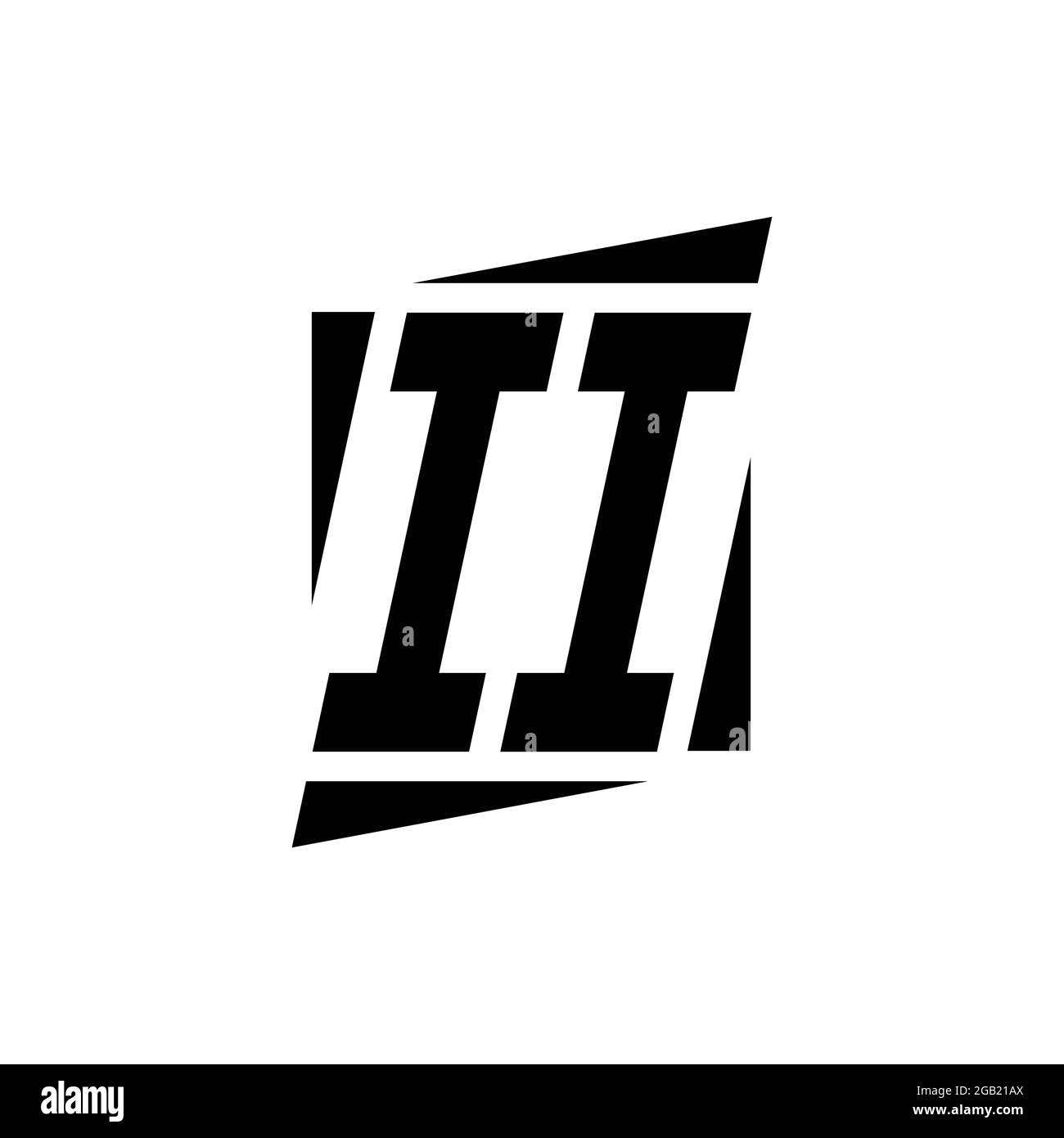 Monogramma con logo II con modello di concept design dallo stile moderno isolato su sfondo bianco Illustrazione Vettoriale