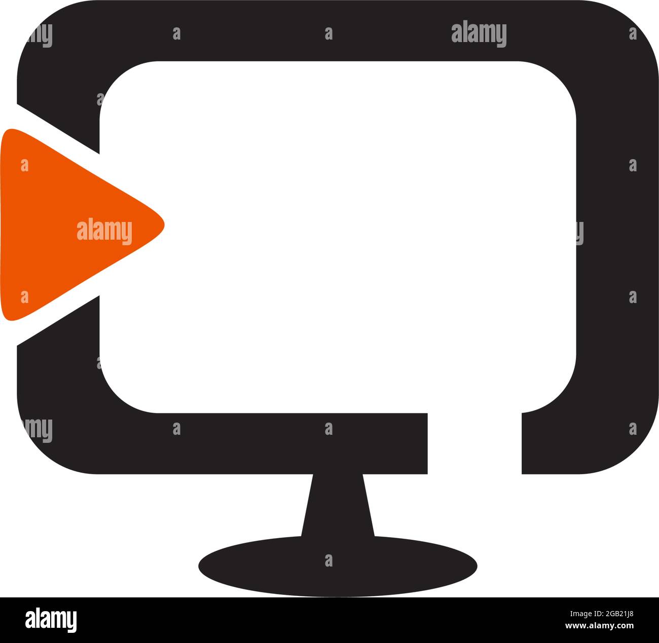 Modello vettoriale per il design del logo dell'icona della TV o della televisione Illustrazione Vettoriale