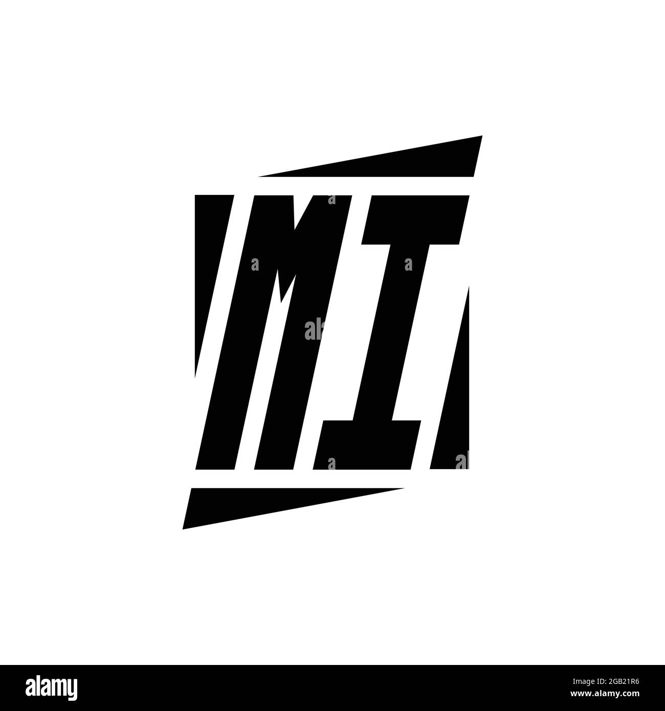MONOGRAMMA MI Logo con modello di concept design dallo stile moderno isolato su sfondo bianco Illustrazione Vettoriale