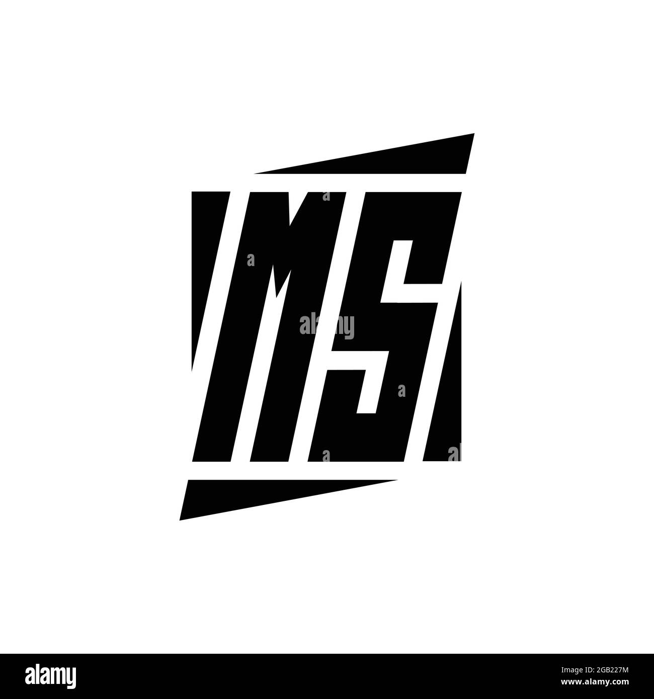 Monogramma MS Logo con modello di concept design dallo stile moderno isolato su sfondo bianco Illustrazione Vettoriale