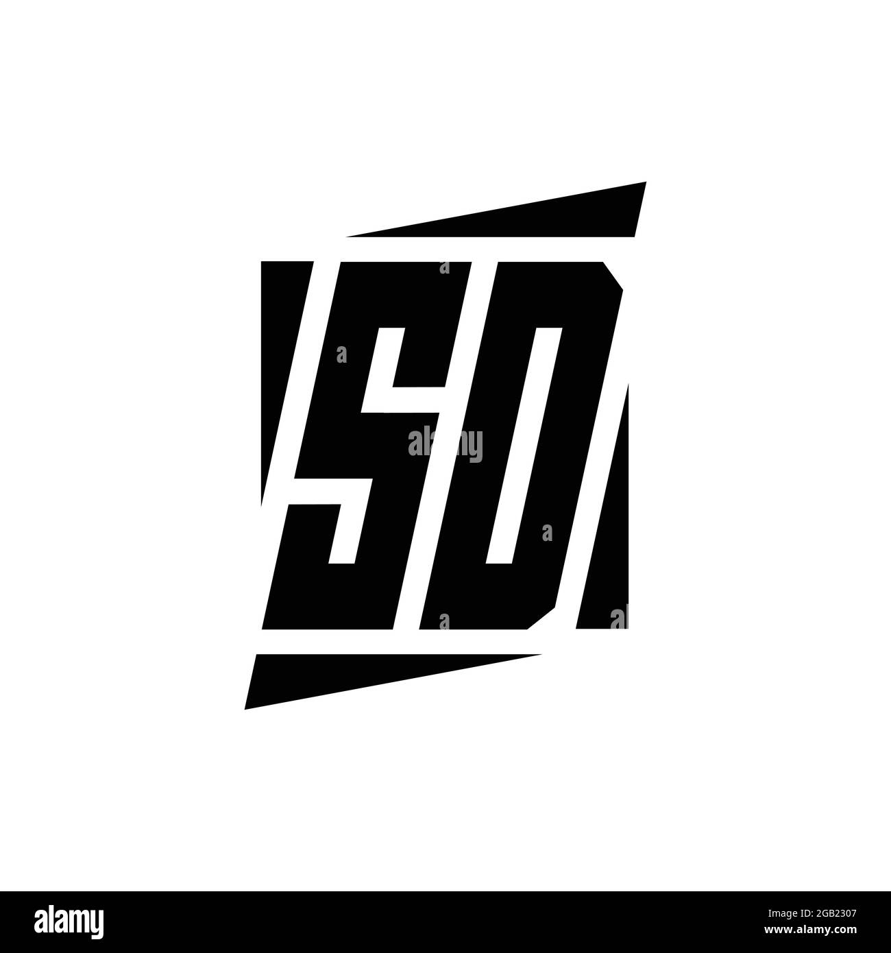 Monogramma con logo SD con modello di design moderno isolato su sfondo bianco Illustrazione Vettoriale