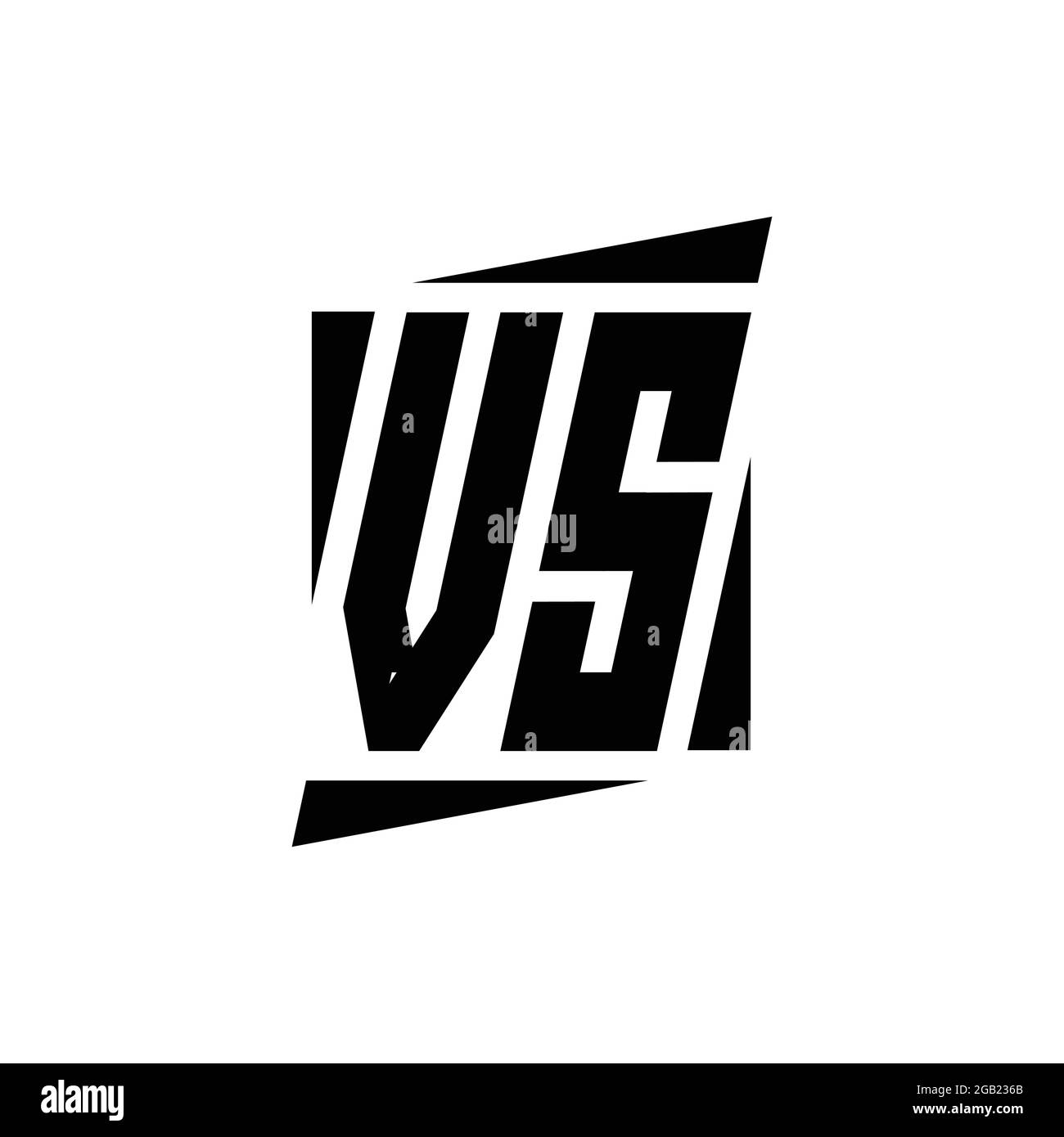 Monogramma VS Logo con modello di concept design dallo stile moderno isolato su sfondo bianco Illustrazione Vettoriale