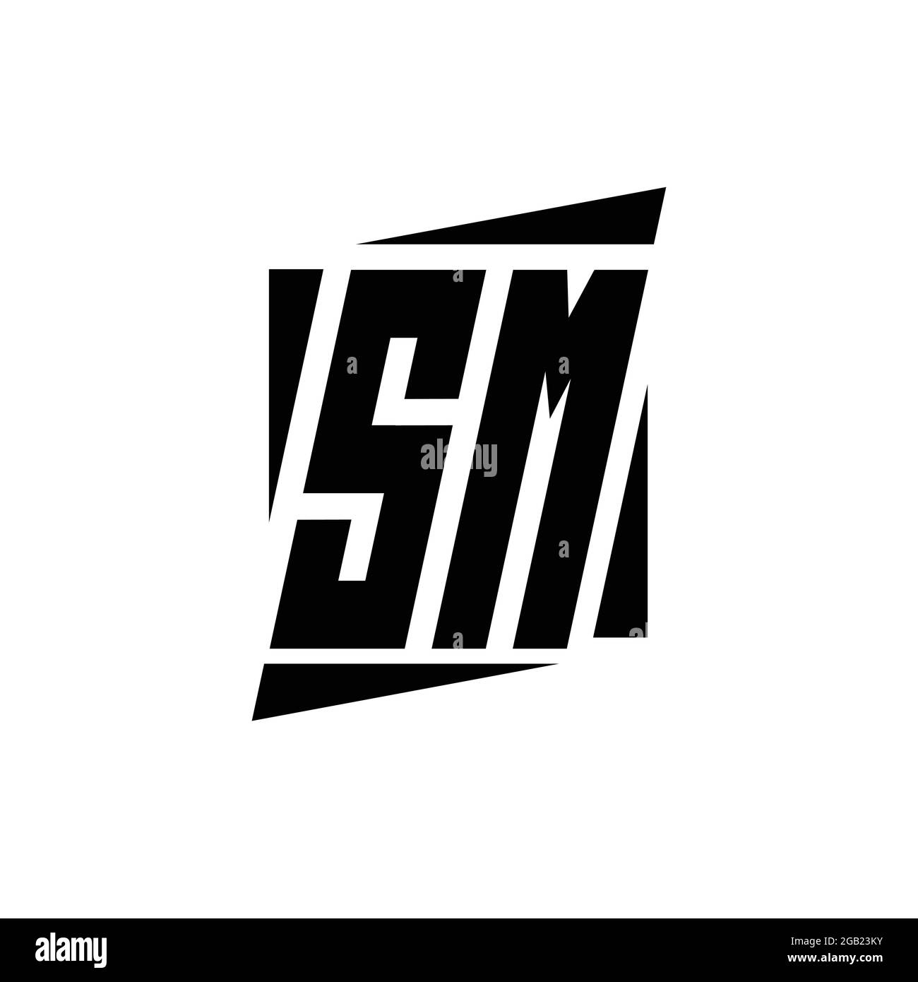 Monogramma SM Logo con modello di design moderno isolato su sfondo bianco Illustrazione Vettoriale