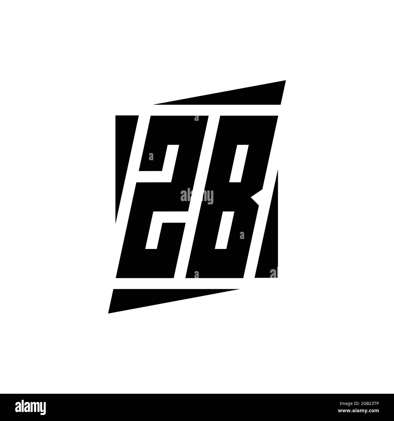 Monogramma con logo ZB con modello di concept design dallo stile moderno isolato su sfondo bianco Illustrazione Vettoriale